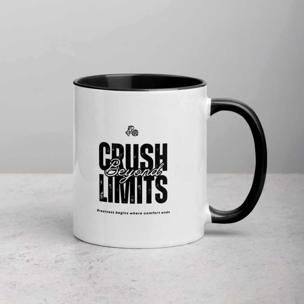 Crush Beyond Limits – Black Accent Motivational Mug