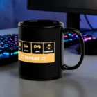 Eat Sleep Game Level Up Repeat 11oz Gaming Mug Front View