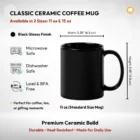 11 oz Standard Black Ceramic Coffee Mug