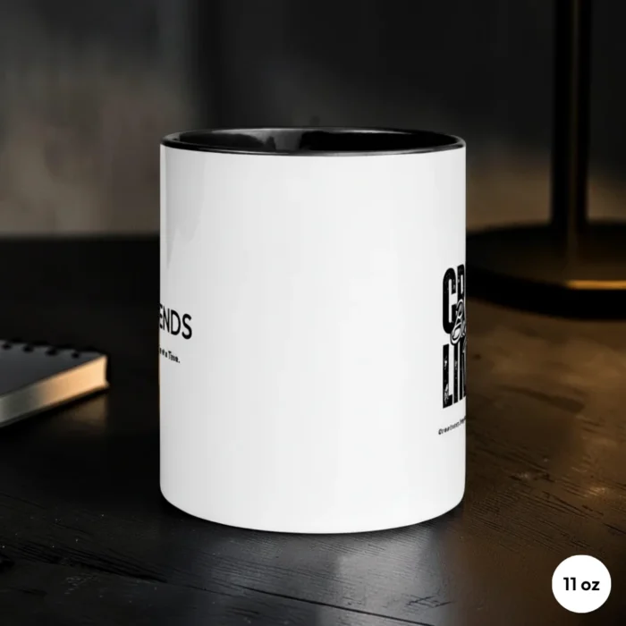 Crush Beyond Limits – Black Accent Motivational Mug 11 oz Side View