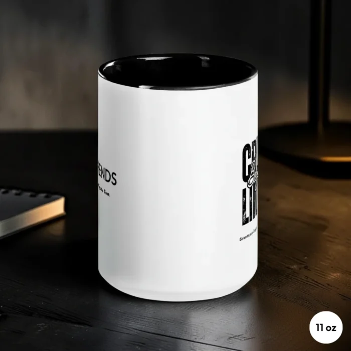 Crush Beyond Limits – Black Accent Motivational Mug 15 oz Side View