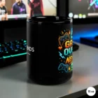 Game Over - Never Gaming Mug 15 oz Black Side View