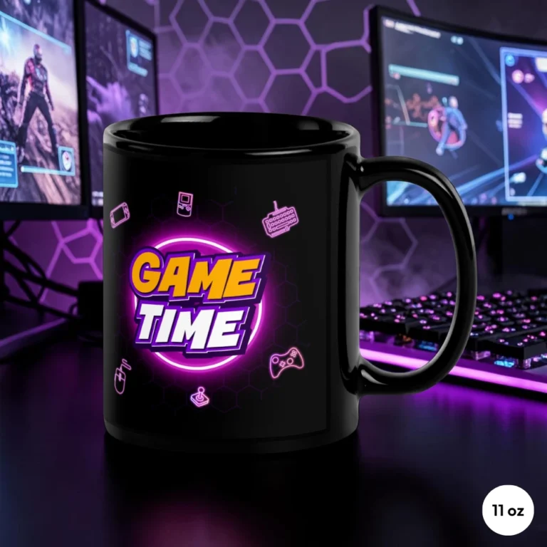 Game Time Neon 11 oz Gaming Mug Front View