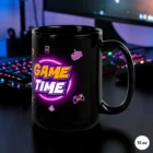 Game Time Neon 15 oz Gaming Mug Front View
