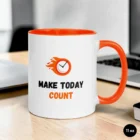 Make Today Count 11 oz Orange Mug Front View