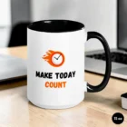 Make Today Count 15 oz Black Mug Front View