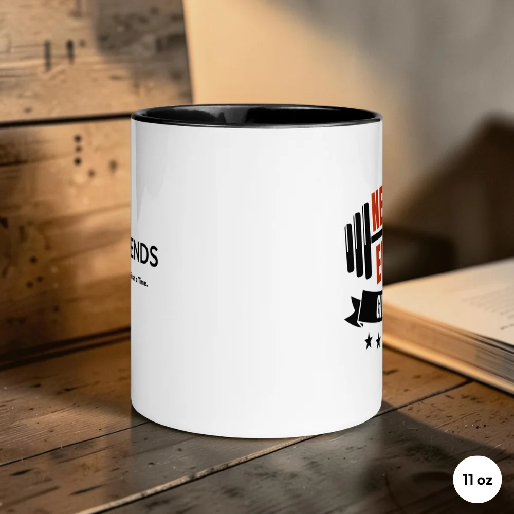 Never Ever Give Up – Daily Motivation Mug 11 oz Side View