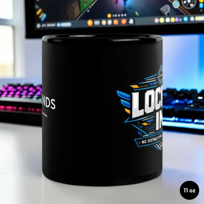 Locked In Black Glossy Mug 11 oz Side View