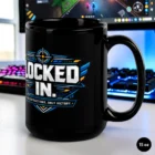 Locked In Black Glossy Mug 15 oz Front View