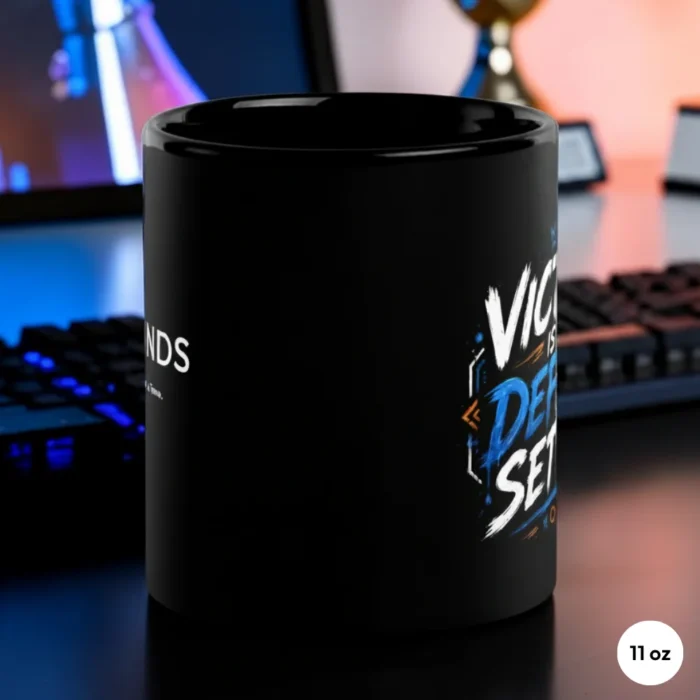 Victory is My Default Settings Gaming Mug 11 oz Side View