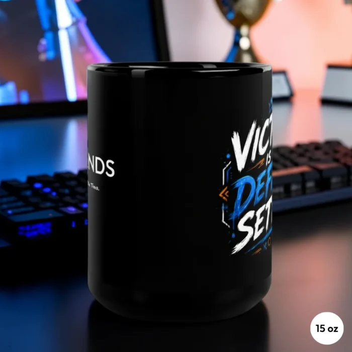 Victory is My Default Settings Gaming Mug 15 oz Side View